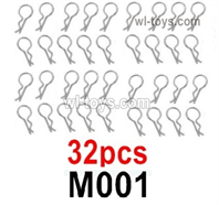MJX Hyper Go H16BM H16GT H16DR Parts RC Body Clips R-Clips for the Body shell Cover. It Includes 32pcs.M001.